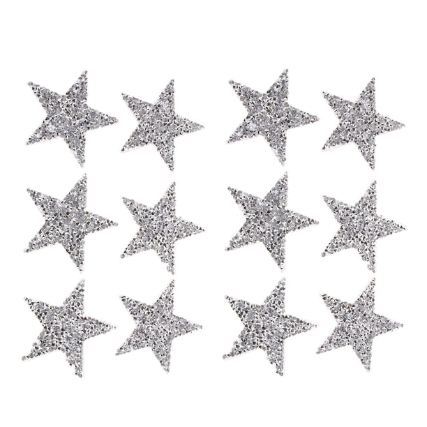 12 Piezas 5 Y 6 Cm Estrella de Cristal de de Imitación Parches Insignia para La Decoración Del Suéter Del DIY