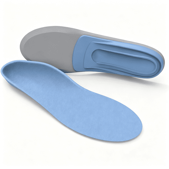 TELOLY All-Purpose Support Medium Arch Insoles (Blue) for Active Lifestyle with Medium Arch Support - Men 9.5-11 / Women 10.5-12