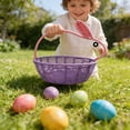 thumbnail image 4 of Tupukom Easter Decorations Clearance Bunny Baskets Wicker Basket with Handle Weaving Easter Basket Flower Girl Picnic for Home Party Wedding Decor, 4 of 6