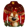 thumbnail image 3 of KeShDi Christmas Mock Neck Sweatshirt Men's Winter Wtand Up Collar Zipper Christmas Print Pullover Long Sleeved Top Hooded Sweatshirt Red 3X, 3 of 3