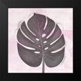 thumbnail image 2 of Aesthete 12x12 Black Modern Framed Museum Art Print Titled - Tropical Leaf One, 2 of 5