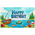 thumbnail image 2 of Fishing Theme Happy Birthday Backdrop Banner Background Decorations for Birthday Party Photography Props Party Supplies Outdoor Celebrations, 2 of 8