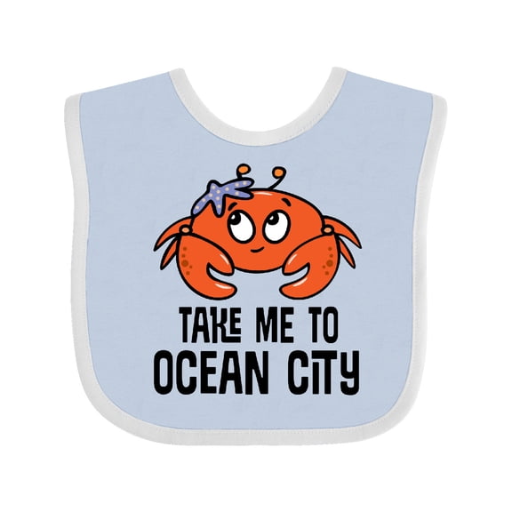 Inktastic Ocean City Maryland Cute Crab Boys or Girls Baby Bib