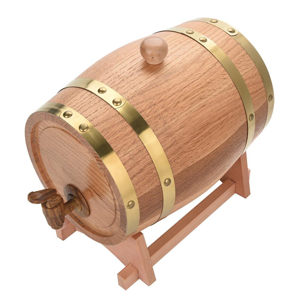 Brandy Wine Barrel Oak Wood Retro Wood Barrel Dispenser 3L/5L/10L for Storing Wine Whiskey Tequila 5L 