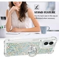 thumbnail image 5 of Compatible with Motorola Moto G Power 5G 2024 Case Glitter Liquid Clear Bling Moving Floating Sparkle with Ring Kickstand TPU Girly Women Cute Phone Case for Moto G Power 5G 2024 Sliver YBZ, 5 of 7
