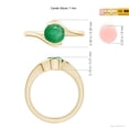 thumbnail image 6 of ANGARA Natural Semi Bezel-Set Solitaire Round Emerald Bypass Engagement Ring in 14K Yellow Gold for Women (Size-6.5mm) | May Birthstone, Anniversary, Jewelry Gift for Women | Natural Emerald Ring, 6 of 10