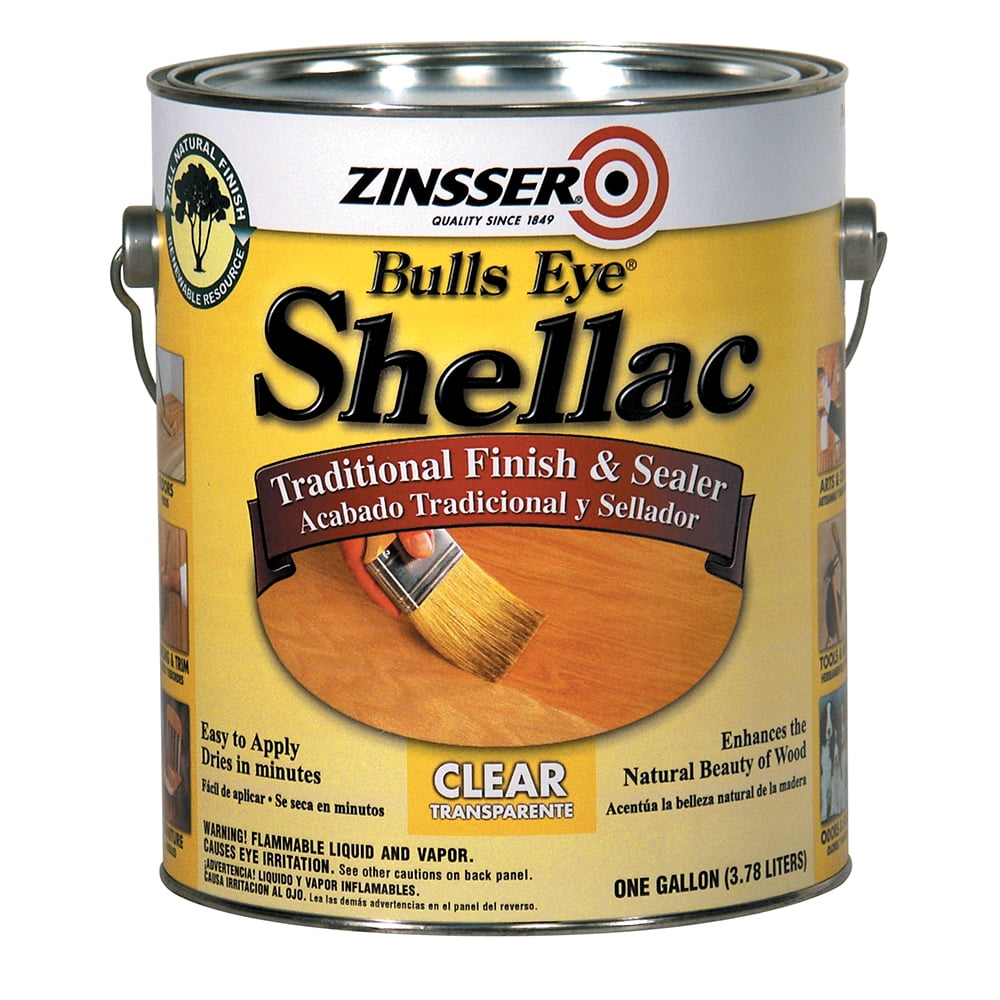 Clear, Zinsser Flat Bulls Eye Shellac Traditional Finish & Sealer- Gallon, 1 Pack
