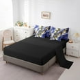 thumbnail image 3 of Navy Blue Marble Bed in a Bag Queen Comforter Set 7 Piece Black Butterfly Bedding Sets,Gold Marbling Sheet Set Abstract Ombre Ink Fluid Art Bed Set,Rustic Animal Butterflies Room Decor Aesthetic, 3 of 5