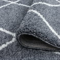 thumbnail image 6 of Shag 4x6 Area Rug Thick (3'11'' x 5'3'') Geometric Dark Gray, Cream Indoor Rectangle Easy to Clean, 6 of 9