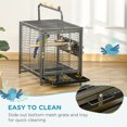 thumbnail image 4 of PawHut Bird Travel Carrier Cage for Parrots Conures with Stand Perch, Black, 4 of 9