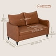 thumbnail image 3 of HOMCOM 55" Loveseat Sofa, Small 2 Seater Couch with Solid Wood Legs, Brown, 3 of 10