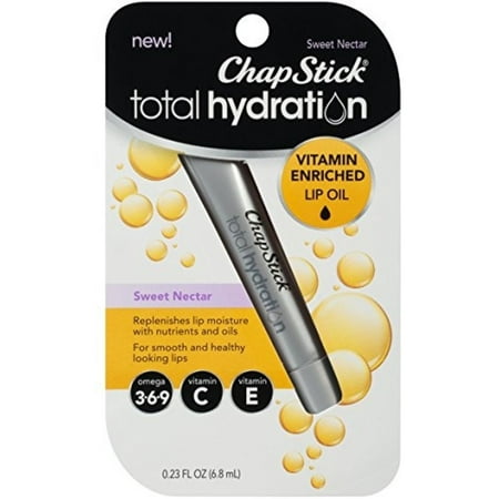 ChapStick Total Hydration Vitamin Enriched Lip Oil, 0.23 oz (Pack of 3)