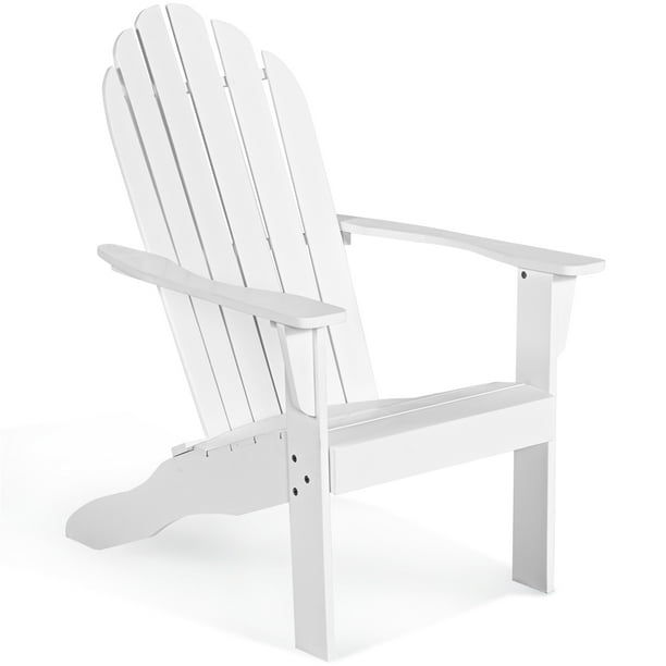 Costway Outdoor Adirondack Chair Solid, Black Wooden Outdoor Chairs
