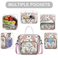 thumbnail image 3 of Bright Colorful Floral Lunch Bag - Large Leakproof Insulated Tote, Multi-Pocket, 3 of 4