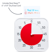 Time Timer Original 12 Visual Countdown Timer – Large 60-Minute Classroom Visual Timer (Red & White)