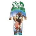 thumbnail image 3 of Looney Tunes Taz-Mania Men's Hooded Jumpsuit - Zip Up One Piece Pajamas Soft Cozy Winter Warm Plush Loungewear, 3 of 8