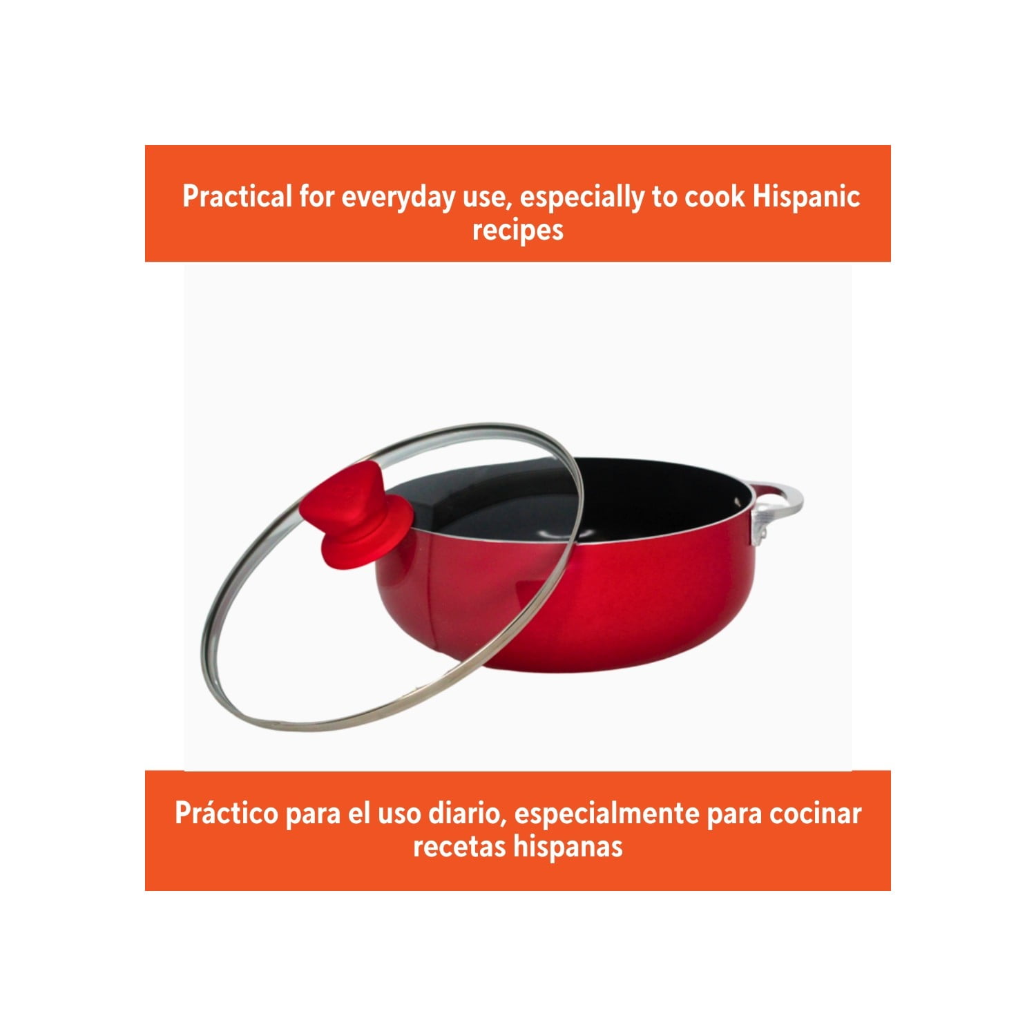IMUSA Ceramic 3.2 Quart Red Caldero