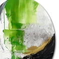 thumbnail image 3 of Designart "Geometric Enchantment Green and Black I" Abstract Marble Metal Round Art Print, 3 of 5