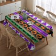 thumbnail image 2 of Halloween Striped Icons Pattern Rectangle Tablecloth 60"x84",Waterproof Polyester Rectangle Table Cloth, Wipeable Spillproof Polyester Tablecloth for Dining, Camping, Indoor and Outdoor, 2 of 5