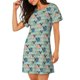 thumbnail image 2 of Balery Colorful Pugs Camisón de manga corta con cuello redondo para mujer, cómodo y elegante., 2 of 6