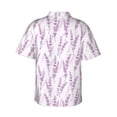 thumbnail image 3 of Balery Lavender Flowers Print Men's Hawaiian Shirts Short Sleeve Beach Shirt Relaxed Fit Vacation Button Down Shirts-3X-Large, 3 of 9