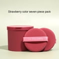 thumbnail image 3 of Pack de 7 Cosmétiques Puff Humide Sec Fond de Teint BB Crème Applicateurdouble Côté Doux Lavable Réutilisable Maquillage Éponge Outils Femmes Rond Rouge, 3 of 7