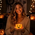 thumbnail image 6 of Halloween Decorations Pumpkin Candle Light Decoration Prop, Flameless Pumpkin Candle Decor for Halloween Parties, Festive Fall Decorations for Home, Easy to Place Anywhere, 6 of 7