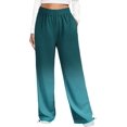 thumbnail image 2 of Casual Clashing Colours Trousers for Women Elastic Waist Sporty Gym Fit Jogger Sweatpants Track Cuff Pants, 2 of 6