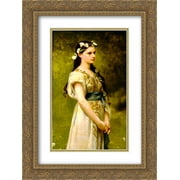 Jules Joseph Lefebvre 2x Matted 18x24 Gold Ornate Framed Art Print 'Portrait of Julia Foster Ward'