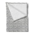 thumbnail image 2 of Alphabet Soft Flannel Fleece Throw Blanket, Educational Concept of Hand Written Cursive ABC on a Plain Background, Cozy Plush for Indoor and Outdoor Use, 50" x 60", Dark Grey and White, by Ambesonne, 2 of 5