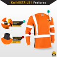 thumbnail image 4 of KwikSafety (Charlotte, NC) OPERATOR Long Sleeve Safety Shirt (w/ POCKET & Solid Reflective Tape) Class 3 ANSI OSHA Custom High Visibility Construction Security Hi Viz Clothing Gear Men | Orange XL, 4 of 7