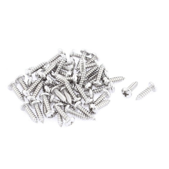 Uxcell 3.5mmx13mm Stainless Steel Round Head Sheet Self Tapping Screws 50 Pack