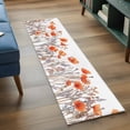 thumbnail image 3 of 2'x6' Rug Runners for Hallways Kitchen, Orange Spring Floral Non Slip Entryway Beside Floor Carpet Runner, Watercolor Summer Botanical Washable Laundry Room Bedroom Throw Rugs Mat for Family Pet, 3 of 8