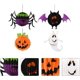 thumbnail image 5 of Decoración de Halloween 4 Piezas de Bolas de Papel de Panal de Halloween Decorativas Colgantes Araña Murciélago Calabaza Linternas Fantasma para Suministros de decoración de Fiesta de Halloween F, 5 of 5