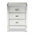 thumbnail image 6 of Baxton Studio Claude French Industrial Silver Metal 3-Drawer End Table, 6 of 9