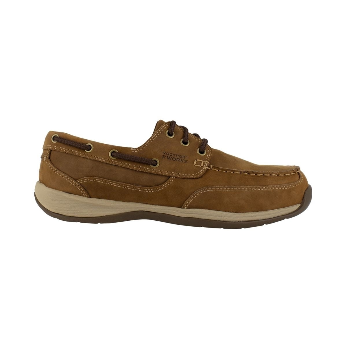 Rockport Works Women s Steel Toe Work Shoes Brown RK676 Slip Resistant 3 Eye Tie Walmart