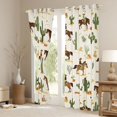 thumbnail image 3 of Manfei Cartoon Western Cowboy Black Out Curtains for Kids, Rustic Horse Animal Curtains Pack of 2 (42x63 Each), Cactus Plant Bedroom Curtains, Window Curtains Room Decor, 3 of 6