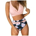 thumbnail image 1 of Kcodviy Women High Waisted Bikini Leopard Bathing Suits for Women Plus Push Up Two Piece Swimsuits Vintage Swimsuit Two Women Swimming Suits Short Two Piece Retro Ruched High Waist Print Bikini Set, 1 of 8