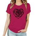 thumbnail image 4 of Meichang T-Shirt de la Saint-Valentin pour Femmes Manches Courtes Mignon Cœurs Graphiques Col Rond Mode Décontractée Hauts Blouse, 4 of 4