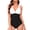 Black&White, variant on Women's One Piece Bathing Suits Tummy Control Swimsuits V Neck Ruched Slimming Swimwear