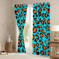thumbnail image 3 of Castle Fairy Leopard Print Curtains Pack of 2 (42x84 Each),Blue Orange Curtains Blackout, 3 of 6
