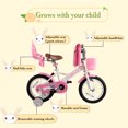 thumbnail image 2 of RULLY 14 Inch Girls Bike with Basket Bike Streamers Toddler Cycle Bikes, White, 2 of 6