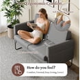 thumbnail image 6 of LAZZO 51" Loveseat Sofa, 2 Seater Small Space Couch with USB Charging Port & Side Pocket for Bedroom Office, Gray, 6 of 8
