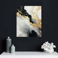 thumbnail image 4 of COMIO Black and Gold Leaf Wall Art Black Grey and Gold Painting Abstract Black White Art Black Abstract Poster Grey and Gold Artwork Modern Luxury Wall Art Black and White Grey Abstract Art, 4 of 4