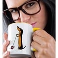 thumbnail image 2 of 3drose, Funny Dachshund Dog Playing with Yoyo Cartoon, 11oz Two-tone Yellow Mug, 2 of 6