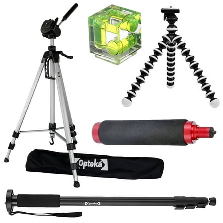 Pro Tripod Kit For Canon EOS SL1, 1Ds, 1D, 5D, 7D, 60D, 50D, T5i, T3, T3i DSLR Cameras with Opteka 70 Inch Tripod With Case, HG-1 HandGrip, Monopod, Gripster, Bubble (Best Tripod For Canon T5i)