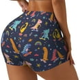 thumbnail image 2 of Kdxio Cartoon Dinosaur Print Workout Shorts for Women Seamless Soft Smooth Gym Yoga Scrunch Active Shorts, 2 of 9