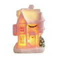 thumbnail image 2 of LED Lighted Christmas Village House Ornaments, Resin Mini Snow Houses Figurines, Winter Village Desktop Decoration for Home Office Tabletop Decor, 2 of 5