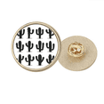 thumbnail image 1 of Cactus Contour Succulents Modèle Rond Métal Broche Broche d'Or Clip, 1 of 3