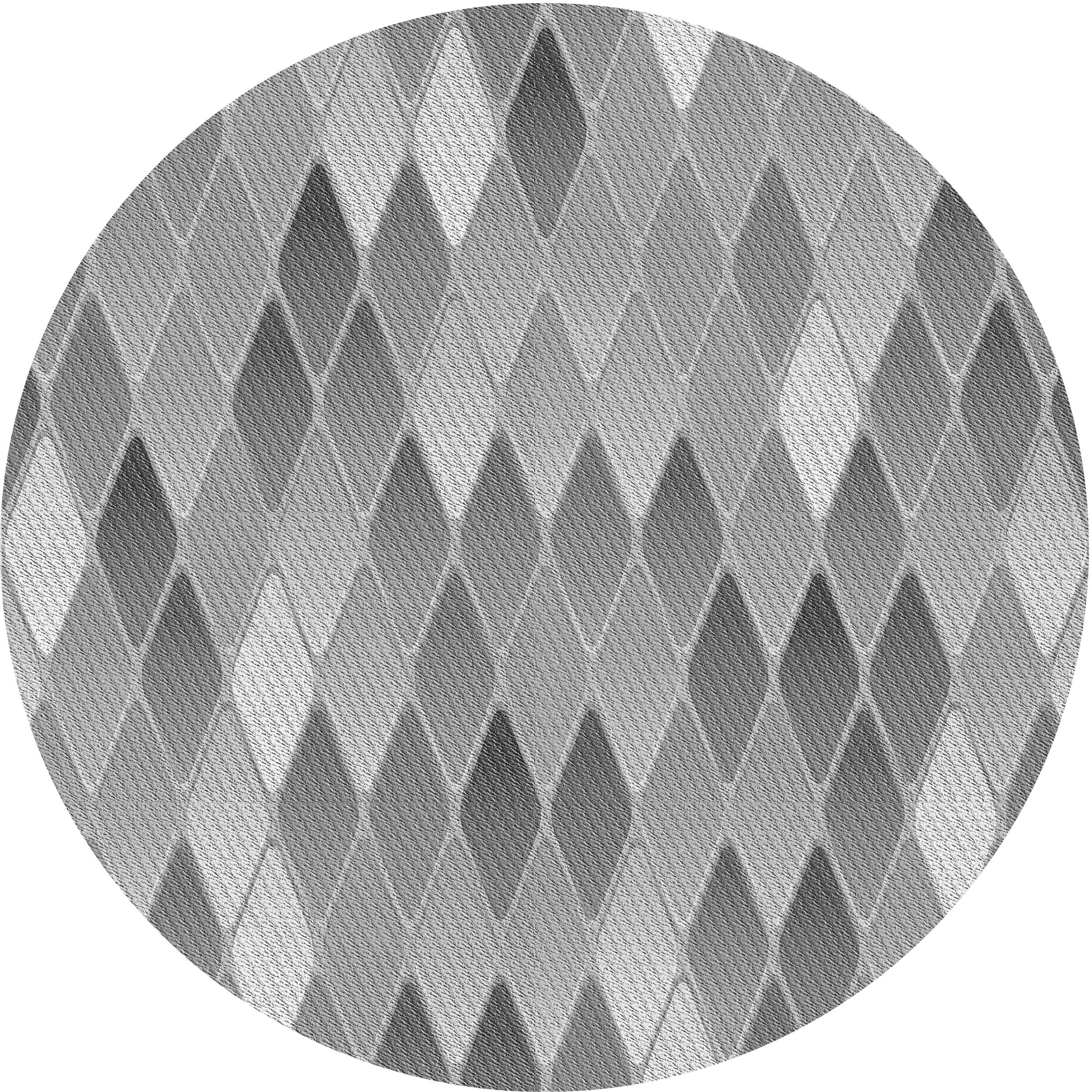 Ahgly Company Indoor Round Patterned Gray Cloud Gray Area Rugs, 6 ...